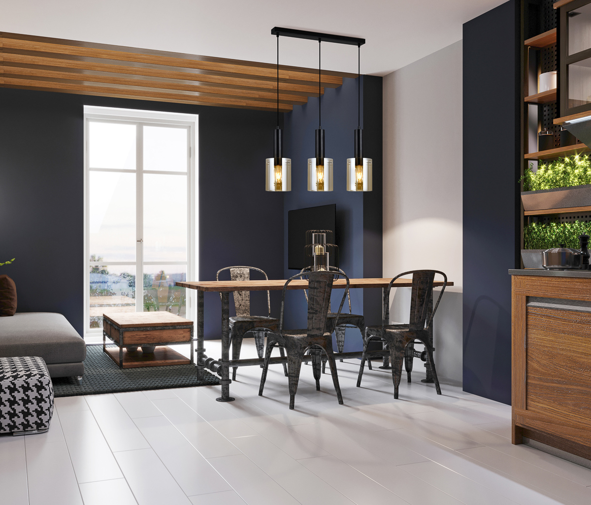 SARDO III PND-5581-3-BK+AMB Italux