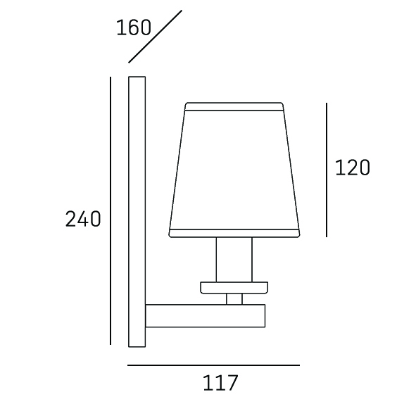 LONDON W01014CH-BK Cosmo Light