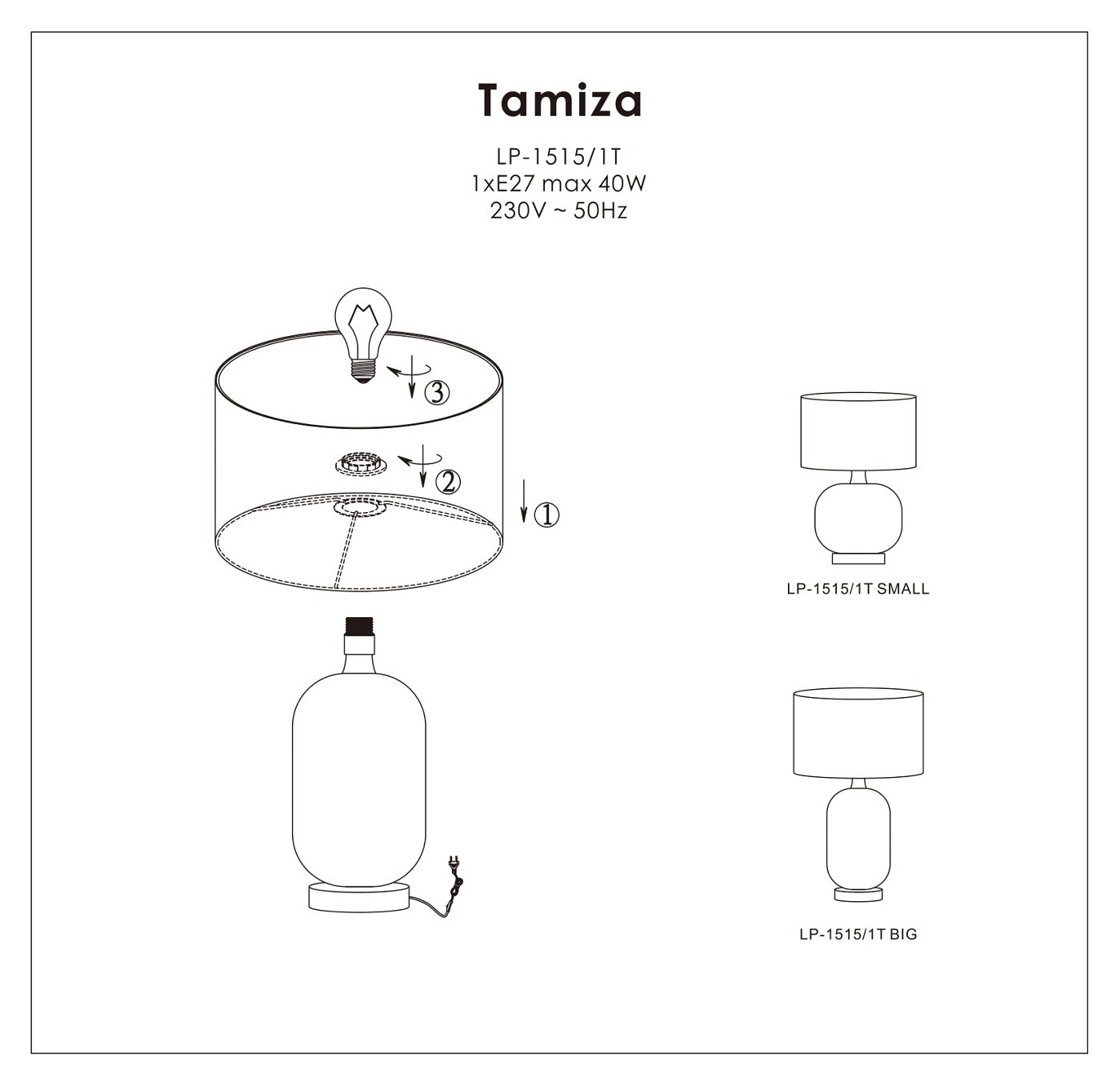 TAMIZA LP-1515/1T small black Light Prestige